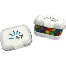 Small Rectangle Tin filled with M&Ms 30g